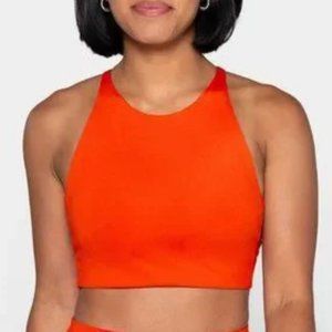 Girlfriend Collective Red Orange daybreak  Topanga Sports Bra Smal pre-owned